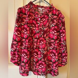Roxy Pink and Brown Floral Top